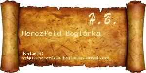 Herczfeld Boglárka névjegykártya
